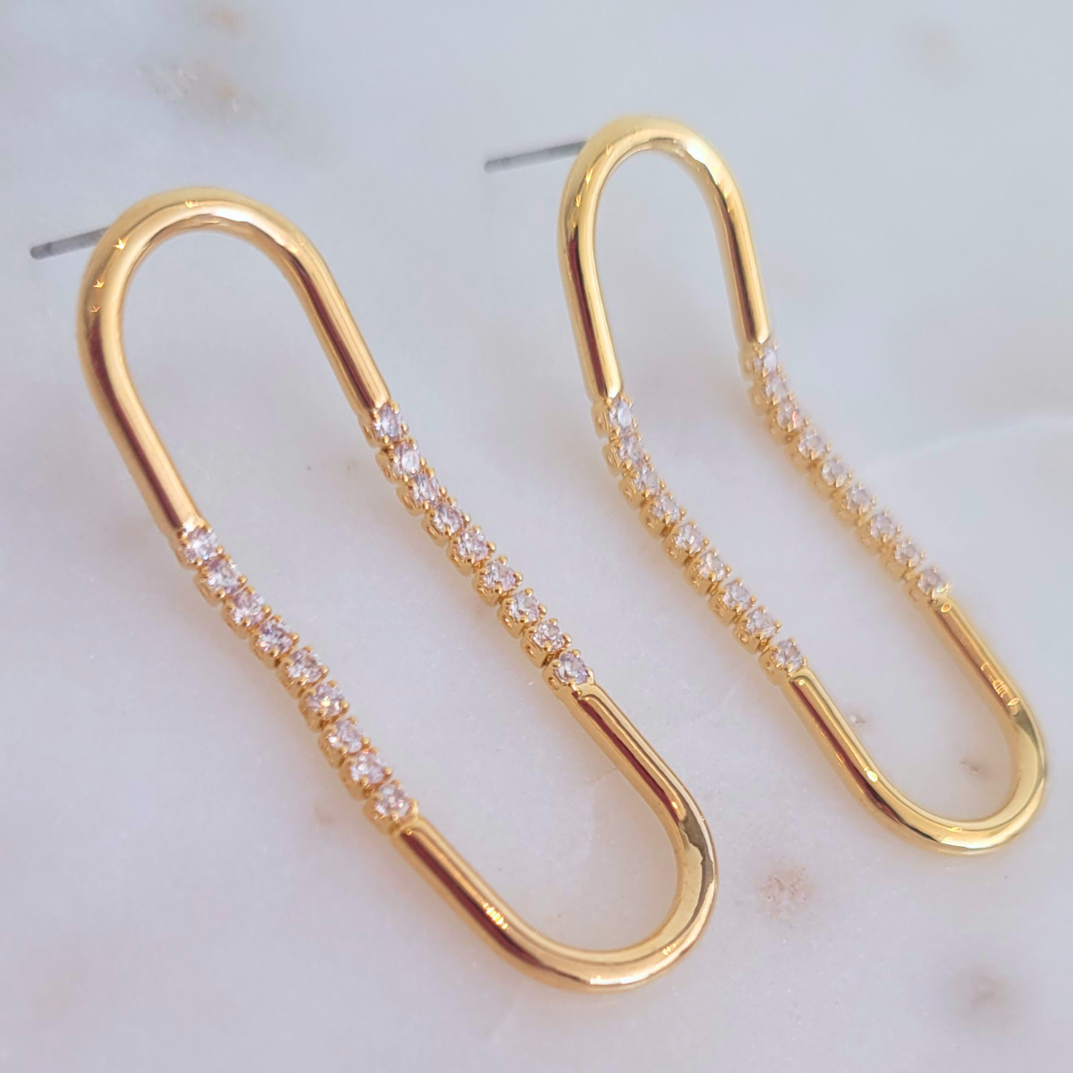 Diamante Dropped Arch Earrings - Hair Art and Beauty