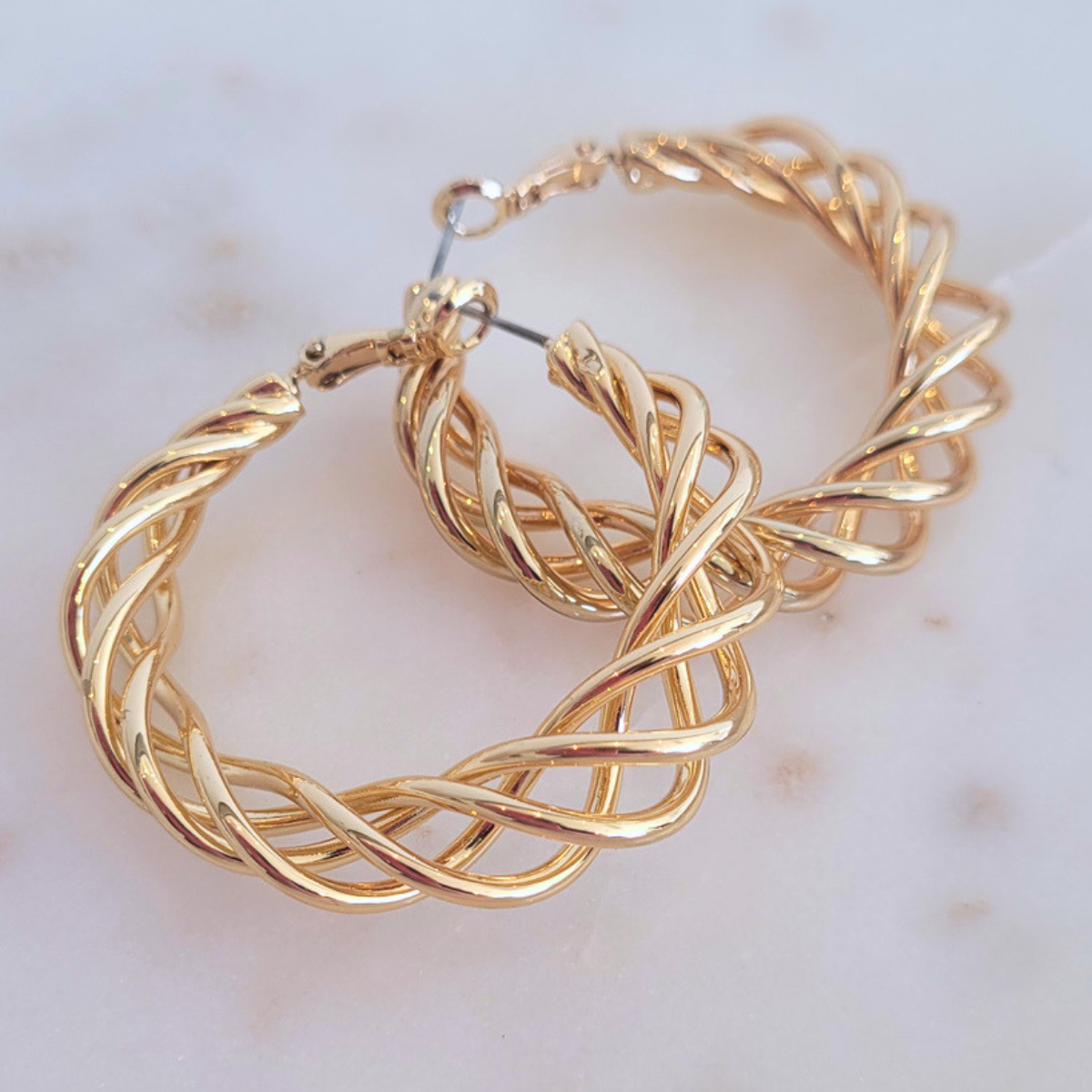 Gold Helix Hoop Earrings - Hair Art and Beauty